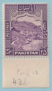 PAKISTAN 43a  MINT NEVER HINGED OG ** PERF 13 -  NO FAULTS VERY FINE! - NUW