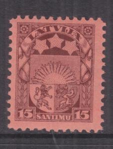 LATVIA, 1928 Arms, 15s. Purple on Salmon, perf. 10, lhm.