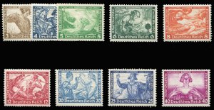 Germany #B49-54, 55a, 56-57 Cat$1,960, 1933 Wagner, complete set, never hinged
