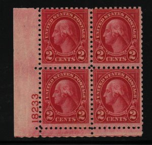 1924 Sc 583 MNH original gum plate block 18233LL CV $110