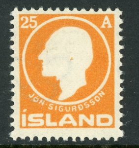 Iceland 1911 Jon Sigurdsson 25a Orange Scott # 91 MNH C924