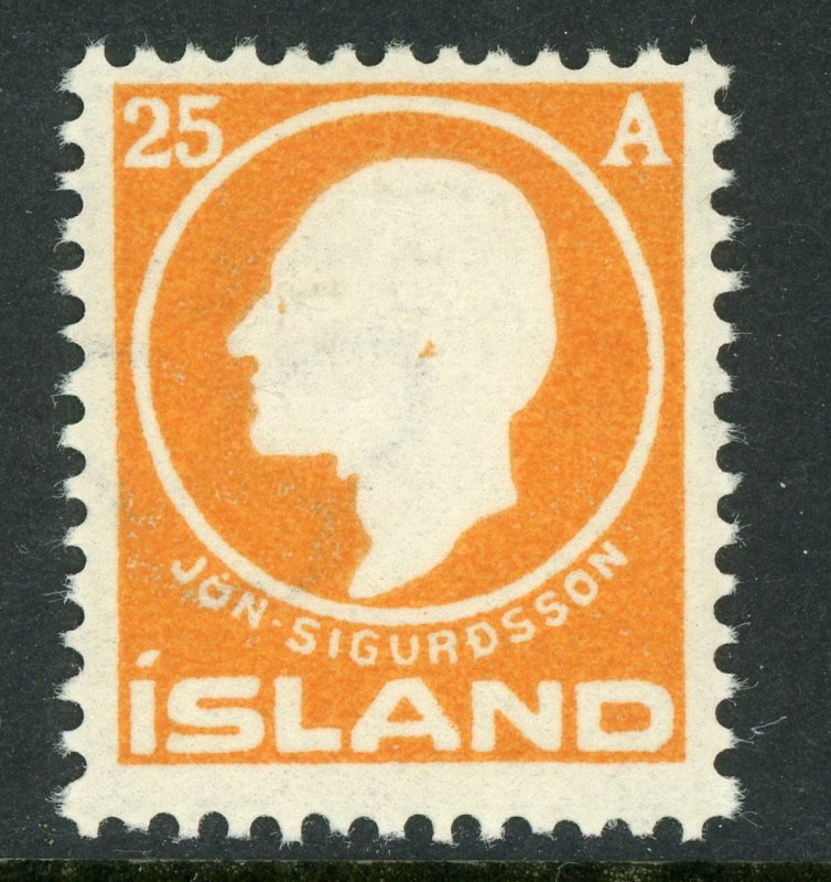 Iceland 1911 Jon Sigurdsson 25a Orange Scott # 91 MNH C924