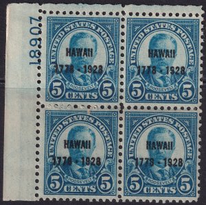 #648 Mint NH, VF, Plate number block of 4 (CV $21.5 - ID42530) - Joseph Luft