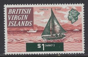 British Virgin Islands, Scott #219; $1 Queen Elizabeth II, MNH