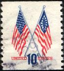 USA Used  50 and 13 Star Flags Coil Stamp, Scott Number 1519