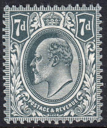 GB KEVII 1902 7d Grey-Black SG249 Mint Lightly Hinged