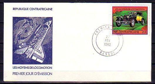 Central Africa, Scott cat. 512 only. Old Automobile value. First Day Cover