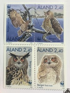 Aland Islands 1996 Scott 122-125, block of 4, MNH - Eurasian Eagle-Owl