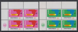 UN New York 240-241 Inscription Plate Block MNH VF