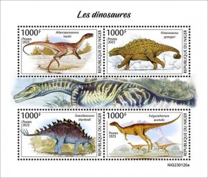 NIGER - 2023 - Dinosaurs - Perf 4v Sheet - Mint Never Hinged