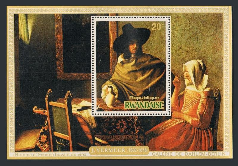 Rwanda 681-684,MNH.Michel Bl.66-69. Paintings 1975,by Jan Vermeer,1632-1675.