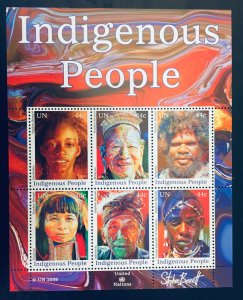 ​UN NY #997, Geneva #511, Vienna #458 Indigenous Peoples Souvenir Sheet MNH