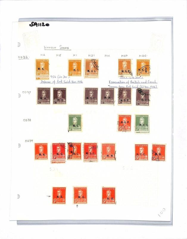 SA1120 ARGENTINA Official Overprint Original Album page from oldtime collection 