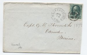 1870s San Francisco CA 3ct banknote cover interesting cork cancel [H.3018]