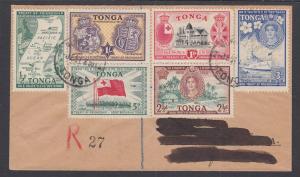 Tonga Sc 94-99 Registered FDC. 1951 Treaty of Friendship complete, VF