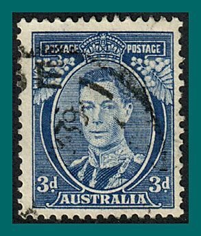 Australia 1938 KGVI, Die II, thin, used  170a,SG168ca