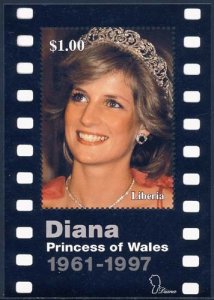 Liberia 1998 Sc N/L Diana Princess of Wales SS Stamp**