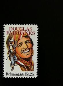1984 20c Douglas Fairbanks, American Actor Scott 2088 Mint F/VF NH