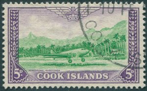 Cook Islands 1949 5d emerald-green & violet SG154 used