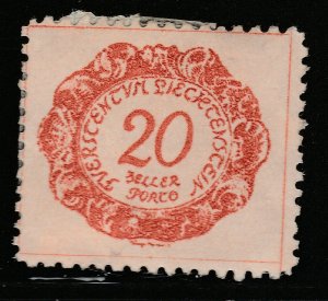 Liechtenstein Postage Due 1920 20h MH* Stamp A21P15F5204-