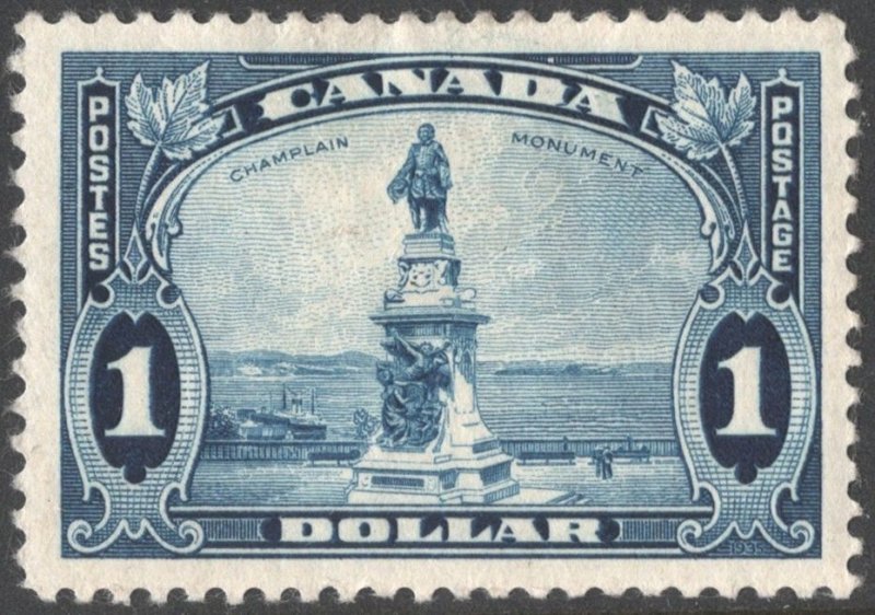 Canada SC#227 $1.00 Champlain Monument, Quebec (1935) MHR