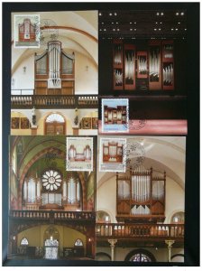 music instrument organ pipe set of 4 maximum card Luxembourg 2009