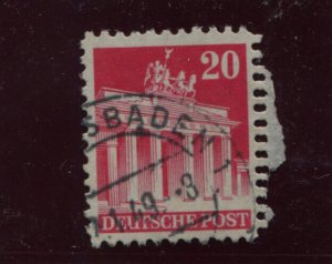 GERMANY USA BRITISH ZONE SCOTT 646 MICHEL 85 USED DBLE PERF AT RIGHT SIDE