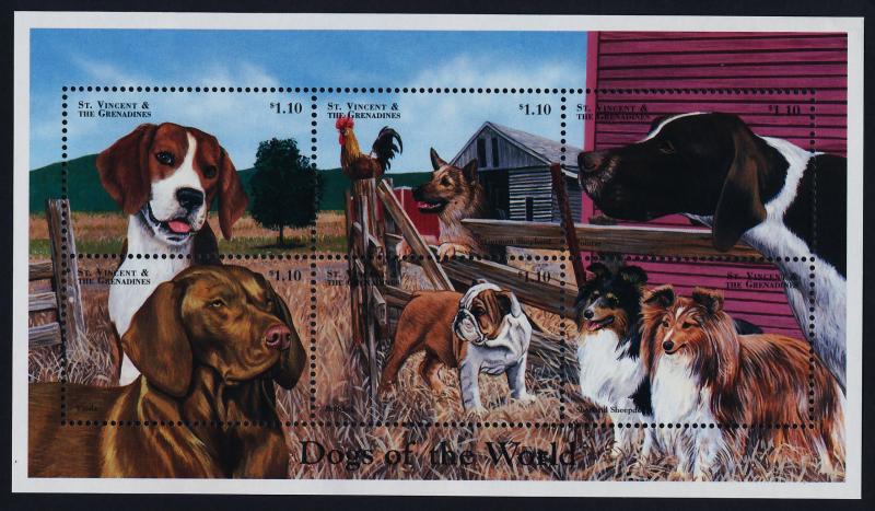 St Vincent 2583 MNH Dogs, Beagle, Sheepdogs