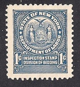 State New York 1 cent Inspection Stamp mint No Gum EGRADED VF 81