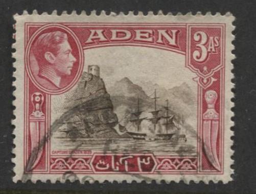 ADEN - Scott 22 - Aden Scenes - 1939- Used - Single 3a Stamp