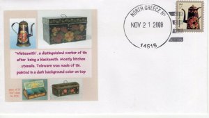 WHITESMITH, TOLEWARE STAMP,  NORTH GREECE, NY 2008  FDC9423