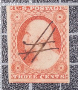 Scott 11 - 3 Cents Washington Used Nice Stamp SCV $17.50 