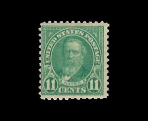 U.S. Scott# 563  1922 11c lt bl  R. B. Hayes   mint-nh-  avg