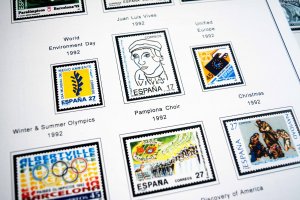 COLOR PRINTED SPAIN 1976-1993 STAMP ALBUM PAGES (101 illustrated pages)