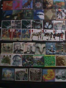 GREAT BRITAIN STAMP: ENGLAND 125 DIFFERENT PICTORIAL  IN 3 PAGES. CATALOG $30+++