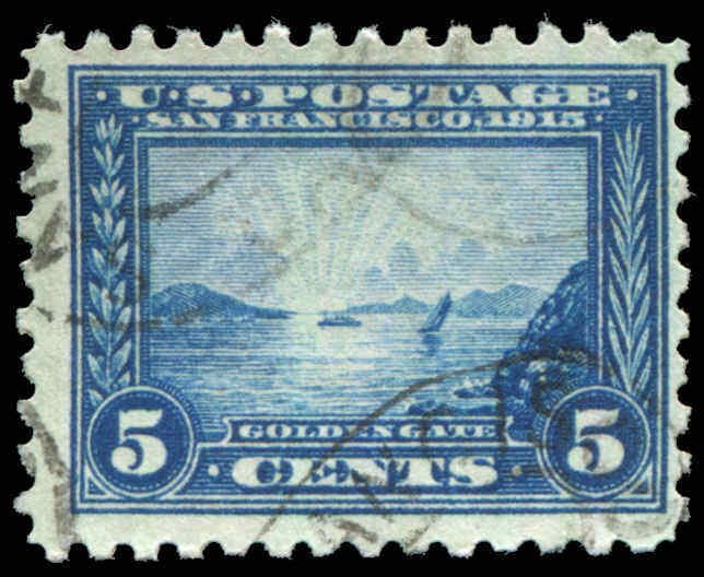 US Stamps Scott #403 5¢ Blue Pan Pacific Perf 10 1914-1915