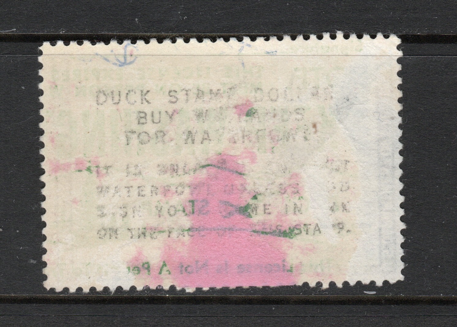 Scott RW30 1963 Duck Stamp sinned partial gum Large thin left side