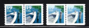 2529 TI, 2529C, COIL PAIRS, **XF**, MINT NH. SHIP $1.00