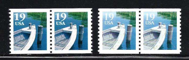 2529 TI, 2529C, COIL PAIRS, **XF**, MINT NH. SHIP $1.00