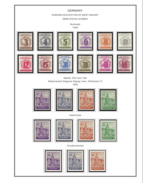 COLOR PRINTED OCCUPIED GERMANY 1945-1949 STAMP ALBUM PAGES (50 illustr. pages)