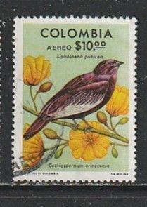 1977 Columbia - Sc C646 - used VF - 1 single - Xipholaena punicea etal