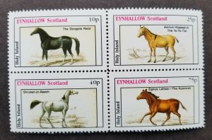 *FREE SHIP Scotland Holy Island Horses Painting (stamp) MNH