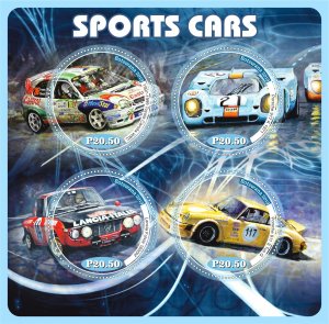 Stamps. Cars. Sports cars 2019 year 1+1 sheets perforated