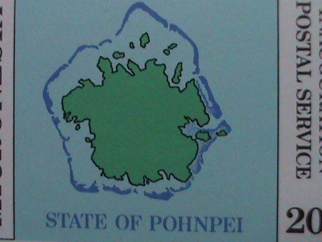 ​MICRONESIA -1984 SC#1-4  POSTAL SERVICE INAUGURATION MNH IMPRINT-BLOCK   VF