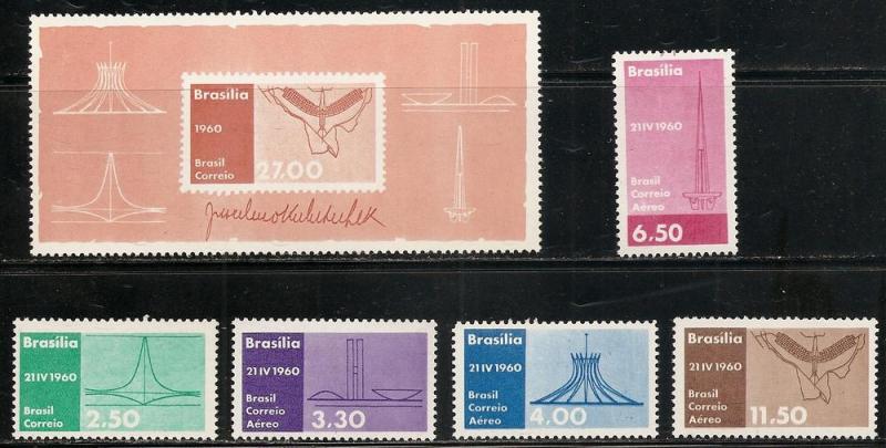 Brazil 907-8 C95-8 1960 Brasillia set NH