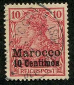 German Offices Morocco SC# 9 o/p'd  10 Centines on Germany Used