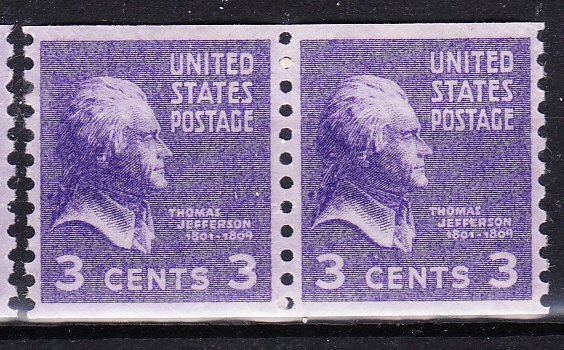 MOstamps - US Scott #842 XF Mint OG NH Coil Pair - Lot # HS-F365