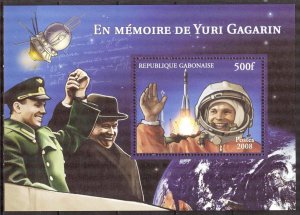 Gabon 2008 Space Yuri Gagarin S/S MNH