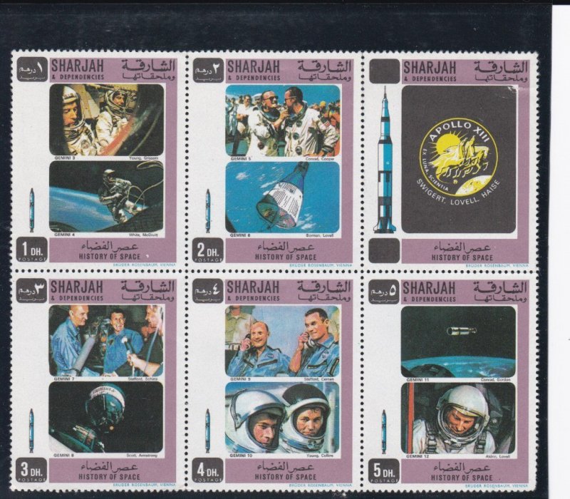 Sharjah MI676/700, History of Space Travel,  Mint NH