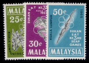 MALAYSIA QEII SG28-30, 1965 Peninsular games set, NH MINT.